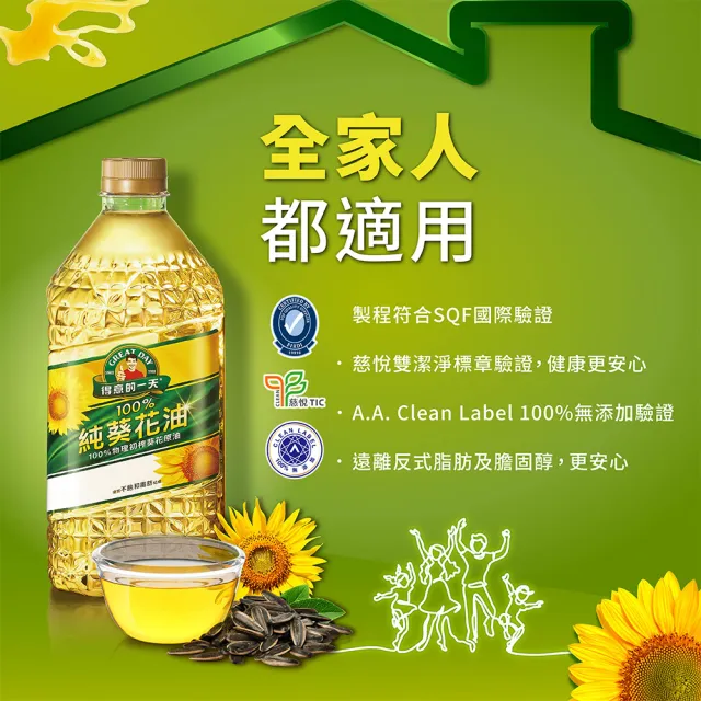 【得意的一天】100%純葵花油1L (好油推薦)