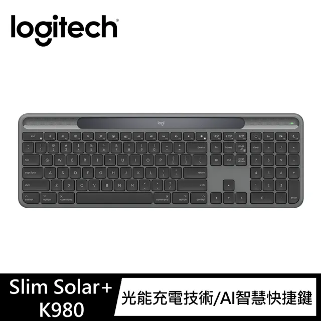 【Logitech 羅技】SlimSolar+K980光能無線鍵盤(不附接收器)