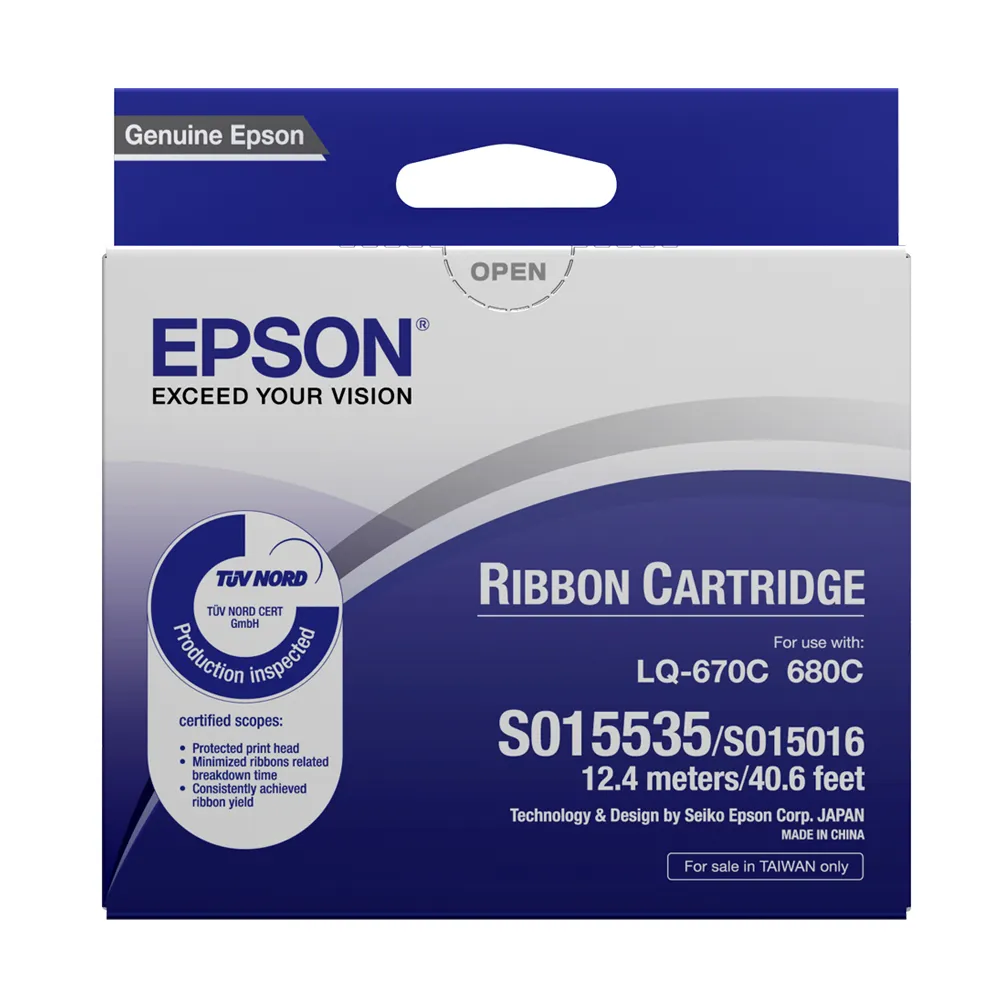 【EPSON】官方直營 10入組★原廠色帶S015535 黑(LQ-670/670C/680/680)