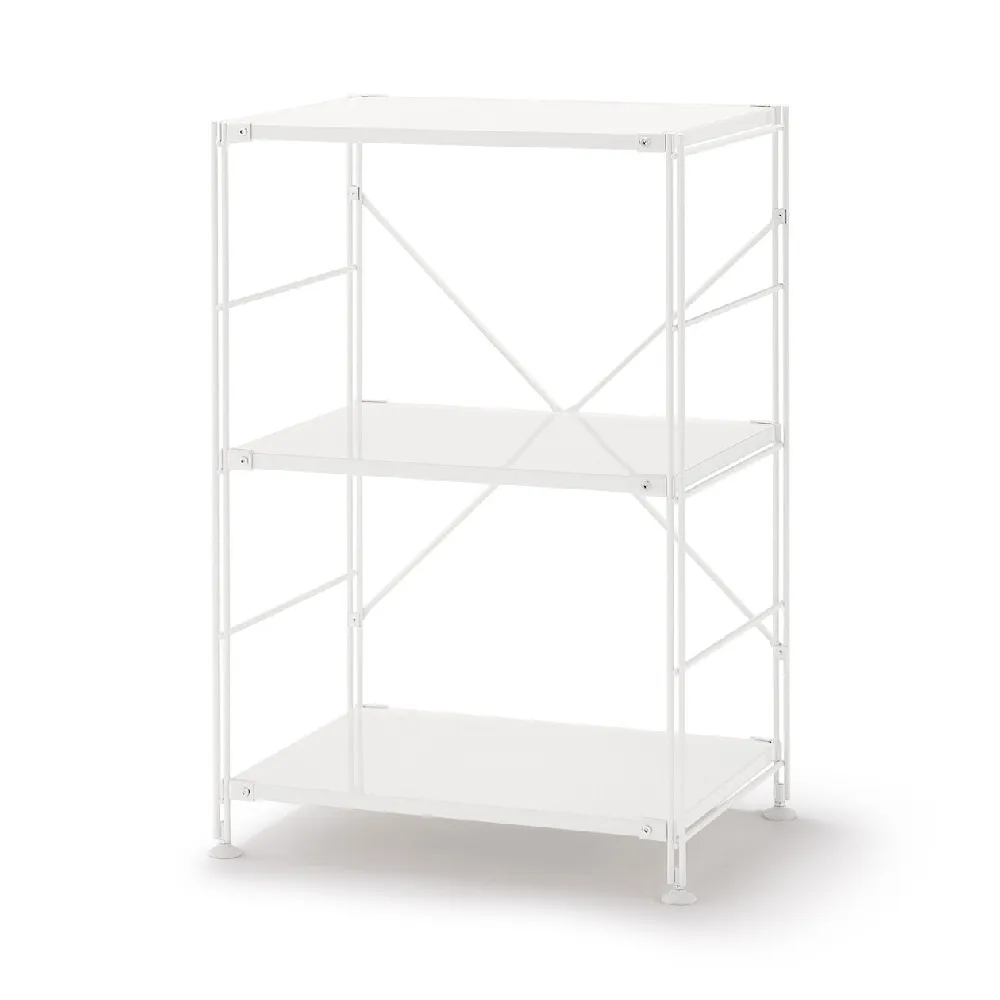 【MUJI 無印良品】SUS鋼製層架組/亮面淺灰/小(大型家具配送)