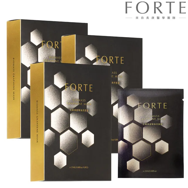 【FORTE】台塑生醫石墨烯超導煥亮面膜25ml-3盒(5片/盒)