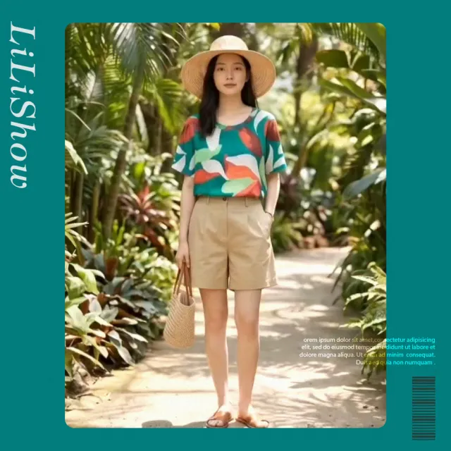 LiLiShow舒涼棉森林系印花上衣