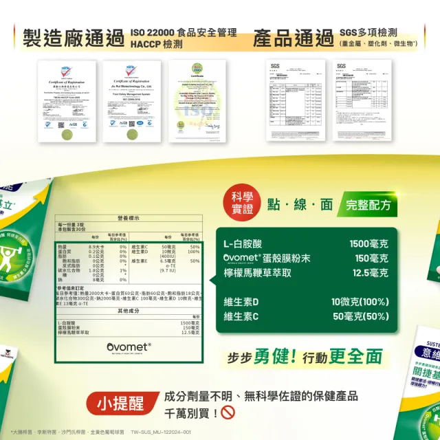 【Sustenium 意維能】關捷基立蛋殼膜(90錠/盒x2-Hiker CP代言)