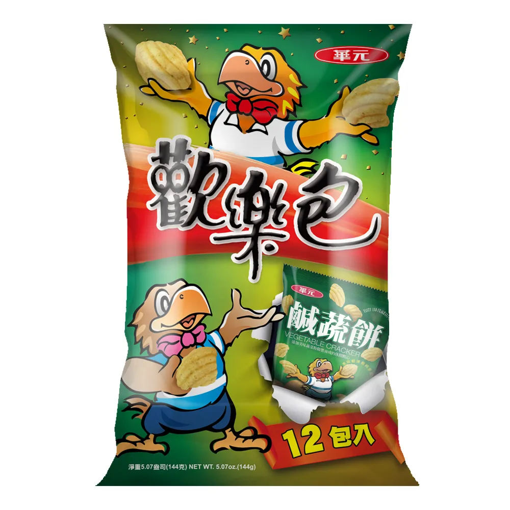 【華元】鹹蔬餅歡樂包144gX5袋組