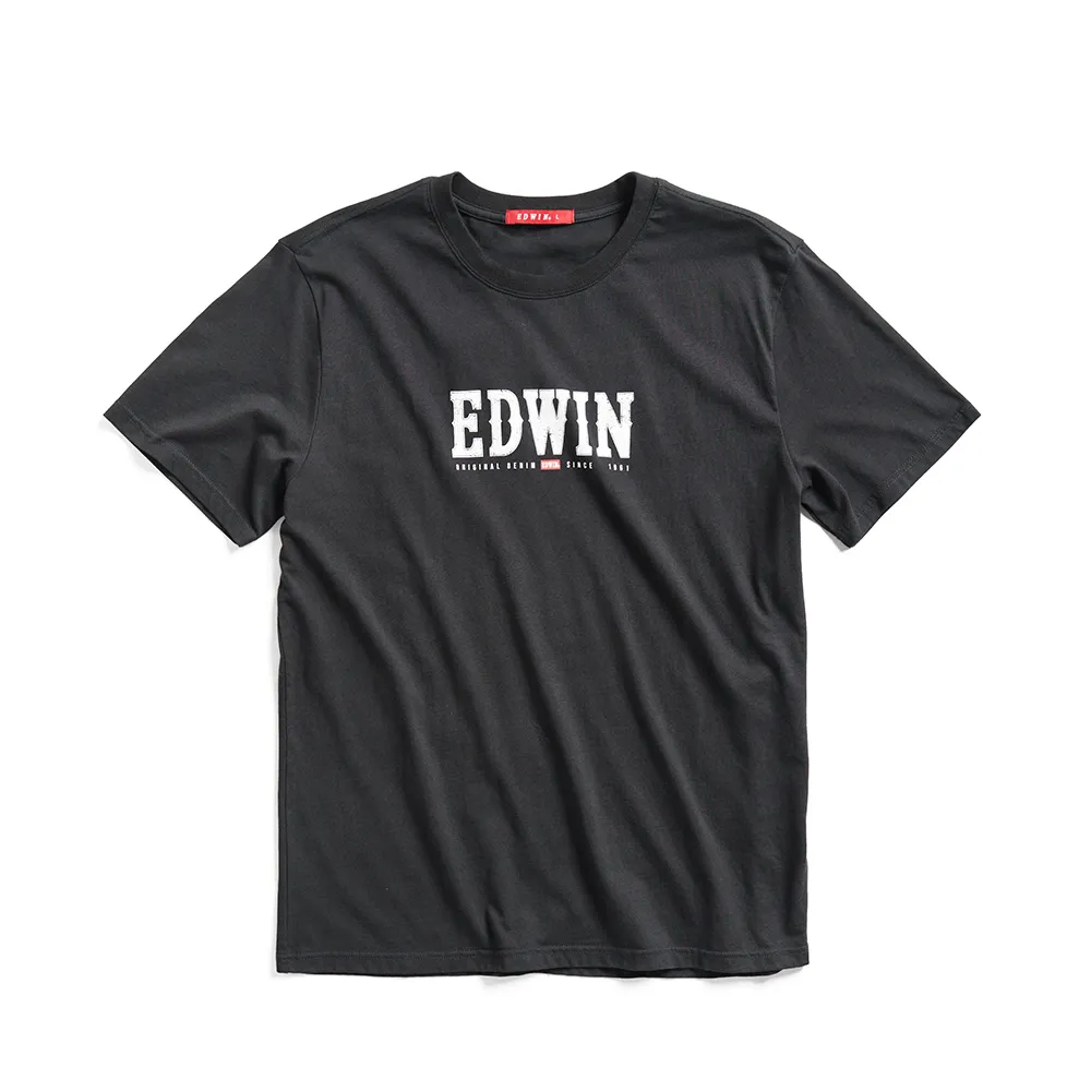 【EDWIN】男裝 網路獨家↘復古EDWIN經典短袖T恤(黑色)