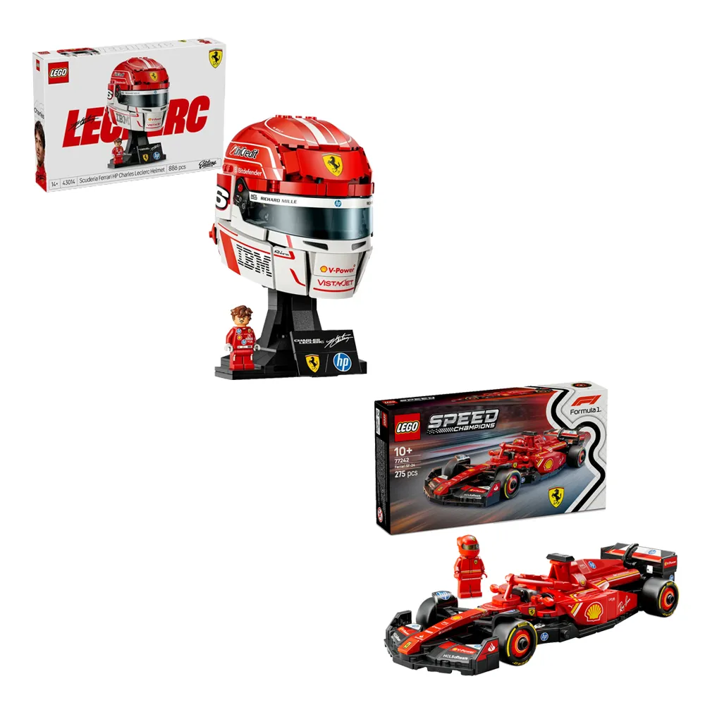 【LEGO 樂高】極速賽車系列 77242 法拉利SF-24 F1賽車 & Editions 43014 Leclerc 頭盔