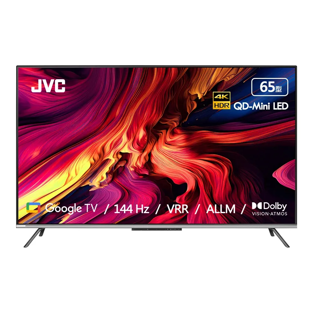 【JVC】65型 4K 原生144Hz Mini LED +百分區控光 +Google TV 液晶電視(65XM  高階QLED 3年保)