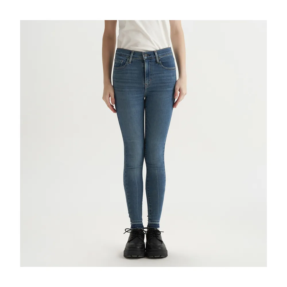 【LEVIS】女 720高腰超緊身窄管/超彈力牛仔褲/淺藍色水洗X不收邊褲管 及踝款 熱賣單品 52797-0387