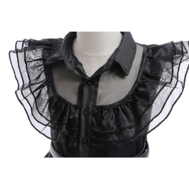 【橘魔法】兒童黑紗公主禮服裙 女童 童裝 萬聖節服裝 蛋糕裙 長洋裝 無袖洋裝 禮服 星期三 角色扮演