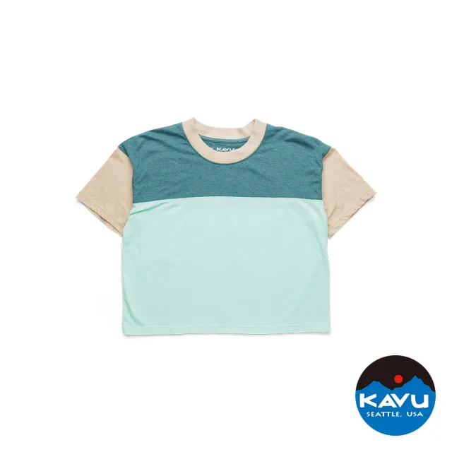 【KAVU】Eevi 撞色寬鬆短版T恤 女款 鮮綠谷 #2148