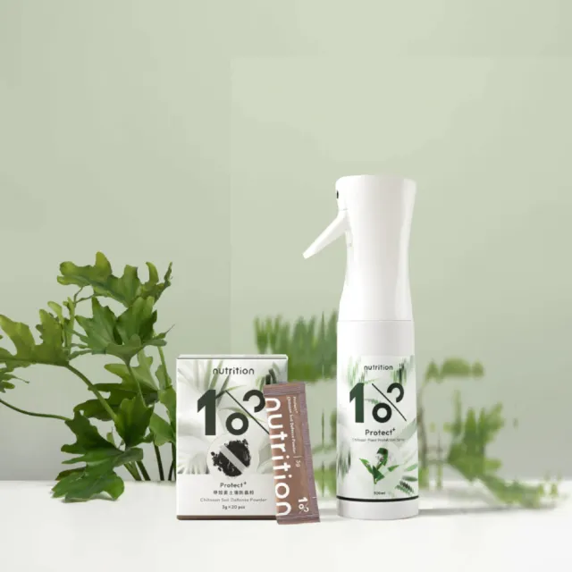 【1%植物關鍵】1%植物關鍵 Protect+甲殼素防護組(土壤防蟲粉20包/盒+植物驅蟲噴霧300ml)(植物 驅蟲防蟲)