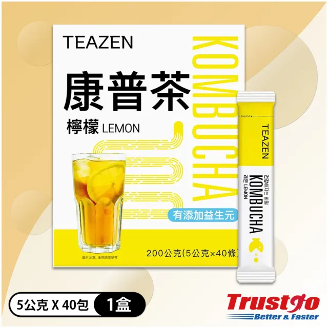 【美式賣場】TEAZEN 康普茶 檸檬口味 分享包(40入/盒)