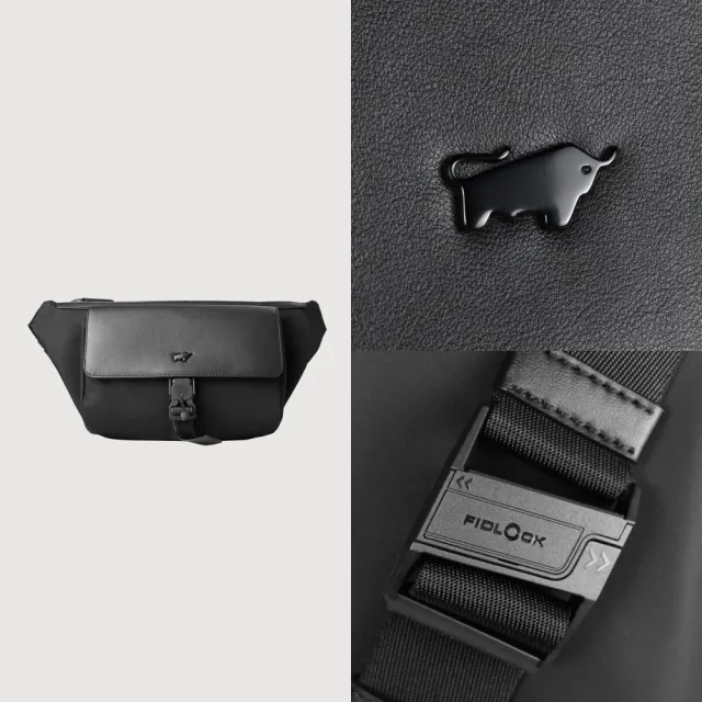 【BRAUN BUFFEL 德國小金牛】瓦拉頓-B 腰胸包-黑色(BF594-07-BK) 男包送禮推薦