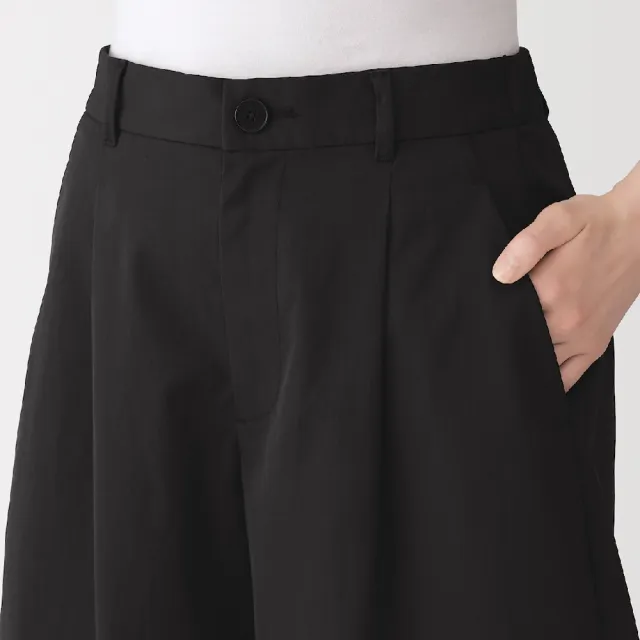 【MUJI 無印良品】女撥水加工彈性綾織五分褲(深灰/黑色/米黃)