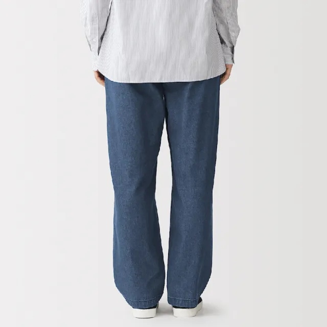 【MUJI 無印良品】女水洗丹寧舒適錐形褲(藍色/暗藍)