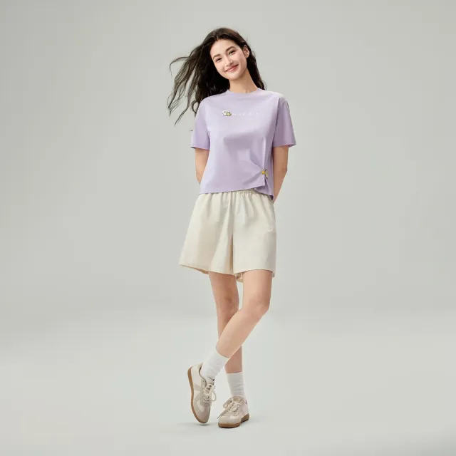 【GIORDANO 佐丹奴】女裝吉伊卡哇印花短袖T恤 CHiiKAWA系列(32 蘭花瓣紫)
