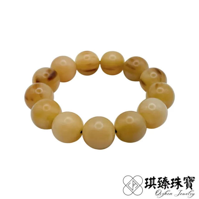 【琪臻珠寶】天然耗牛角圓珠手串(16mm_西藏白耗牛_隨機出貨_雙十獻禮)