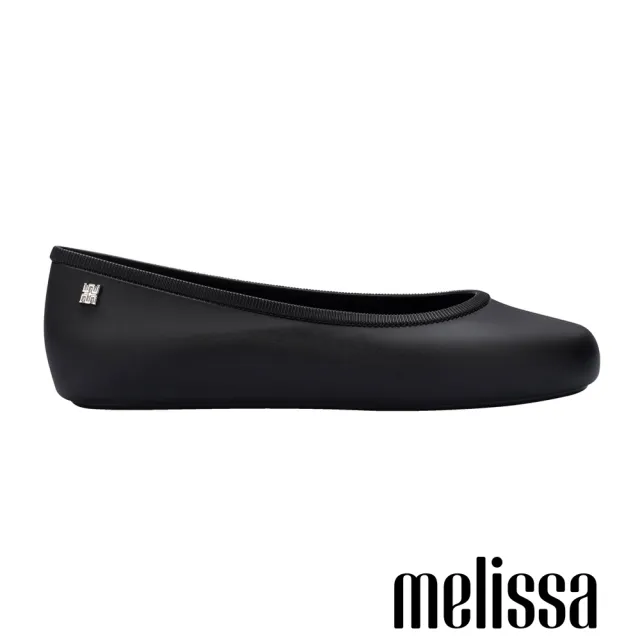 【Melissa】素面極簡圓頭平底娃娃鞋(黑色) 防潑水