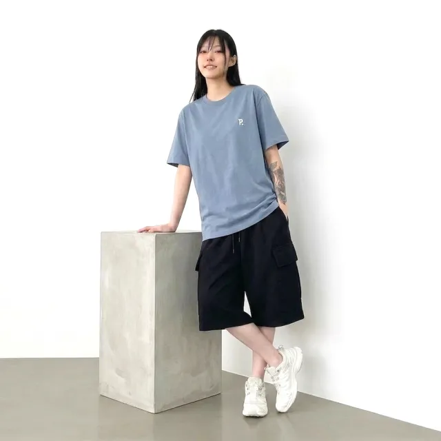 【AMERO】男女同款 短袖圓領Ｔ恤 電繡P字 純棉T恤 共六色