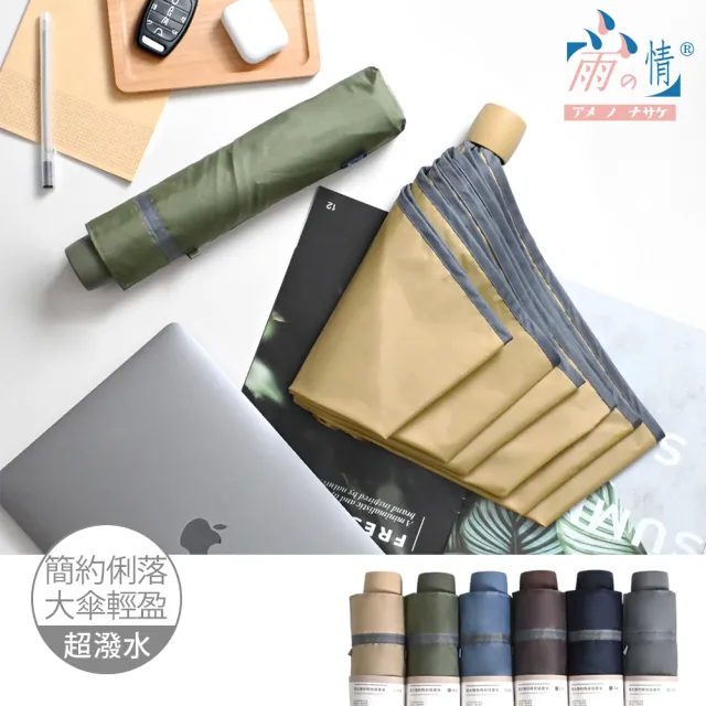 【雨之情】輕大簡約時尚摺疊傘(雨傘 大傘 27吋傘 折傘 手開傘)