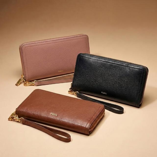 【FOSSIL】Logan 多層真皮拉鍊RFID防盜長夾 出國必備  限定 (多色任選)