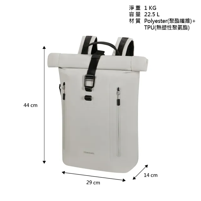 【Samsonite 新秀麗】COATIFY 極簡商務捲蓋式筆電後背包/雙肩包/通勤包/電腦包15.6吋(多色可選)