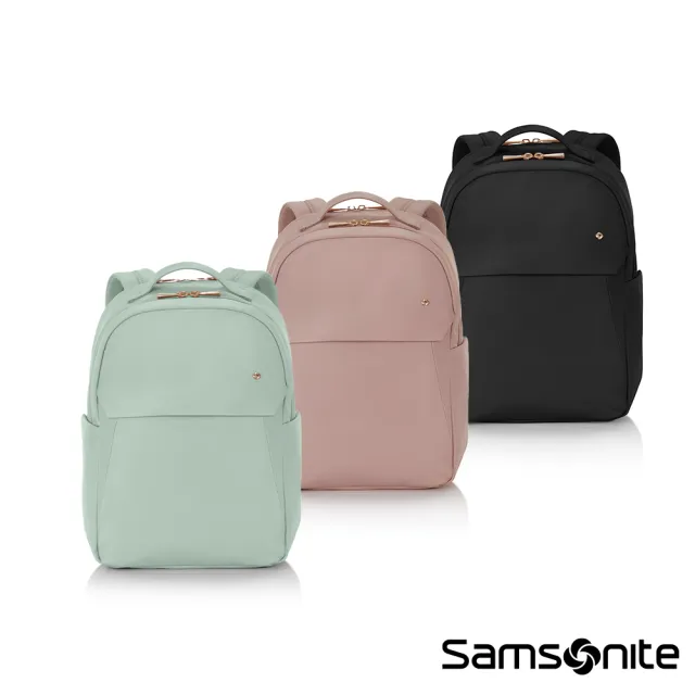 【Samsonite 新秀麗】VALERIE 時尚商務多功能輕量筆電後背包/女包/雙肩包/電腦包14.1吋(多色可選)