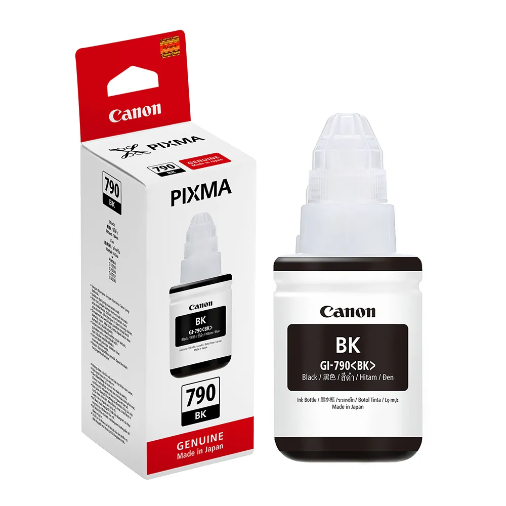 【Canon】官方直營 GI-790BK 原廠黑色墨水(適用機型:G1000/G1010/G2002/G2010/G3000/G3010/G4000/G4010)