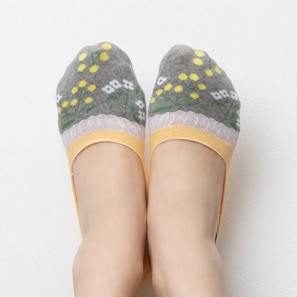 【蒂巴蕾】Lifeway消臭止滑隱形襪-深口-春花(隱形襪/除臭襪/止滑/文青/設計款)