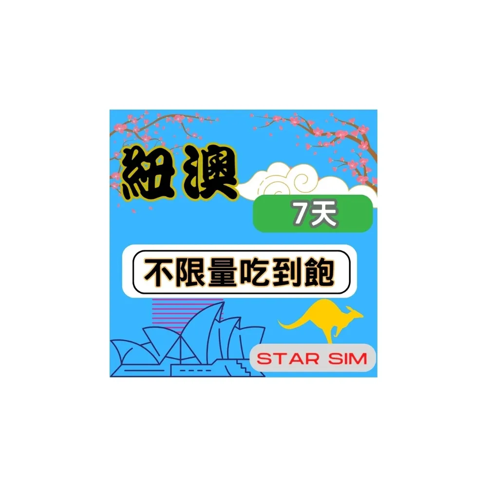 【Star SIM 星光卡】紐澳上網卡7天 無限量吃到飽(旅遊上網卡 紐西蘭 澳洲網卡 紐澳網路)