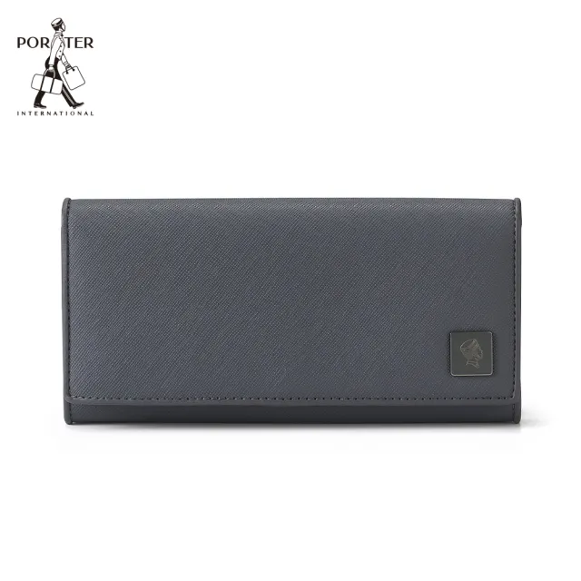 【PORTER INTERNATIONAL】法式精緻BEND真皮長夾(沉靜灰)