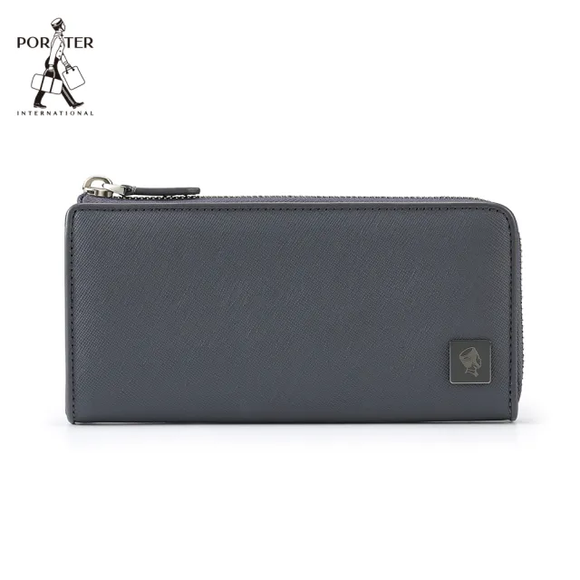 【PORTER INTERNATIONAL】法式精緻BEND真皮長夾(沉靜灰)（其他規格）