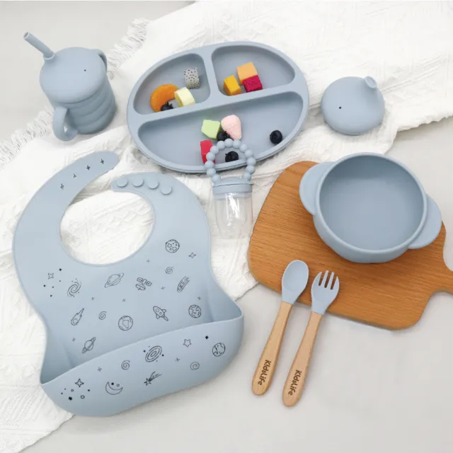 【KidsLife】寶寶餐具彌月禮盒(多款可選)｜寶寶餐具 矽膠餐盤  滿月禮 新生兒禮盒 彌月禮 周歲禮