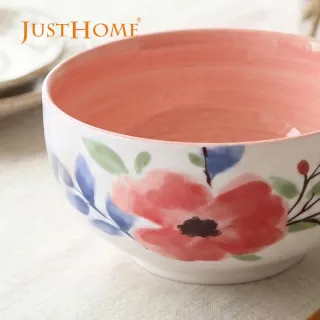【Just Home】映花陶瓷5吋飯碗5件組/6吋麵碗4件組-擇一款(可微波餐具/飯碗/麵碗/湯碗)