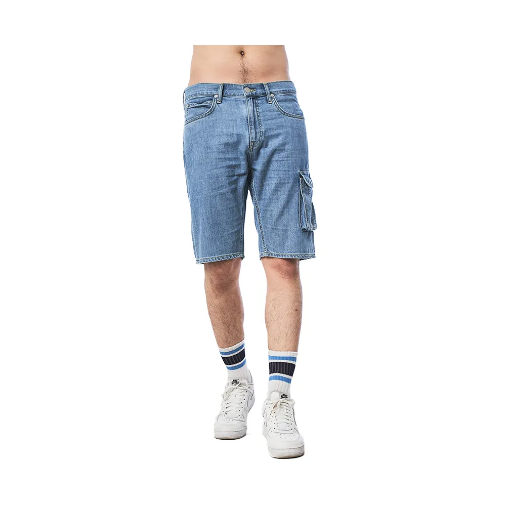 【Lee】出清品-男裝 牛仔短褲 / 902 及膝 側邊大口袋 中藍洗水(LL210099ATR)