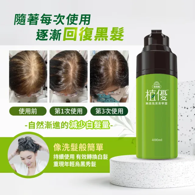 【美吾髮】植優漸進復黑菁華露400mlx2入(自然棕/深棕/遮白/專利黑髮分子/植萃/有機)