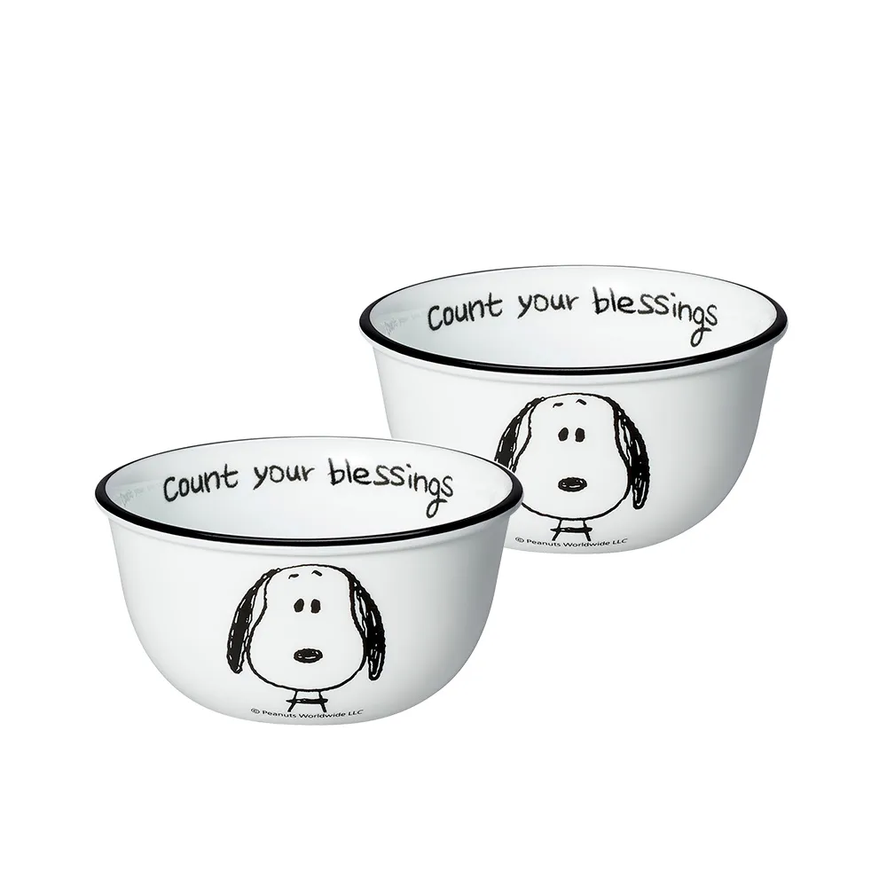 【CorelleBrands 康寧餐具】SNOOPY 經典語錄2件式餐碗組(B01)
