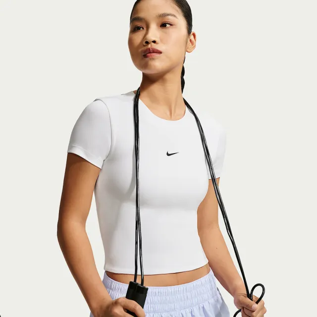 【NIKE 耐吉】短袖上衣 運動內衣 女 輕度支撐 慢跑 瑜珈 AS W NK1 DF SS PAD BRA TOP 白 IV4971-100