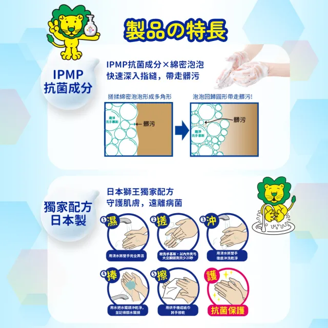 【LION 獅王】趣淨抗菌洗手慕斯超值組1+2瓶組-柑橘/果香/花香(250mlx1+800mlx2)