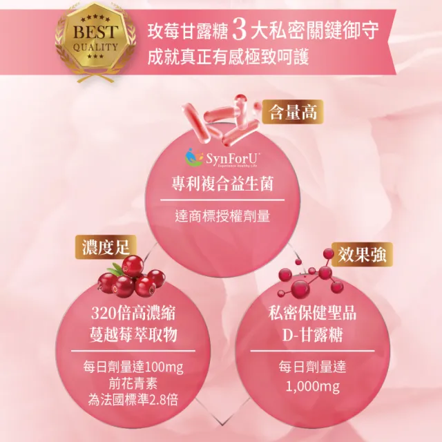 【Nutrimate 你滋美得】私密專科玫莓甘露糖 2入組(共60錠、甘露糖、蔓越莓、玻尿酸、專利益生菌、香氣)