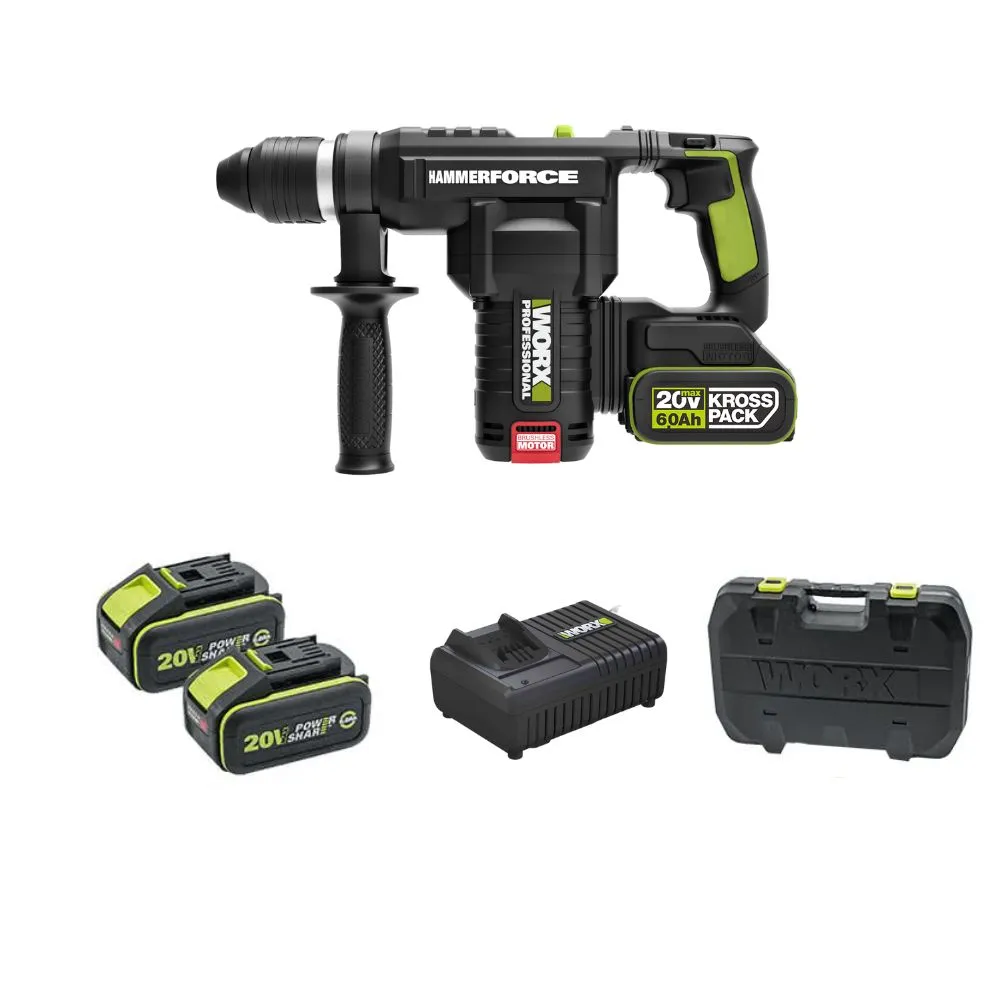 【WORX 威克士】20V 28mm 鋰電無刷出力電錘 WU399(無刷 無碳 無線 電錘 電鎚 錘鑽 鎚鑽 鋰電無碳壓鑽)