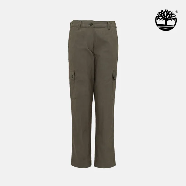 【Timberland】女款褐綠色工裝長褲(0YH53AIE)