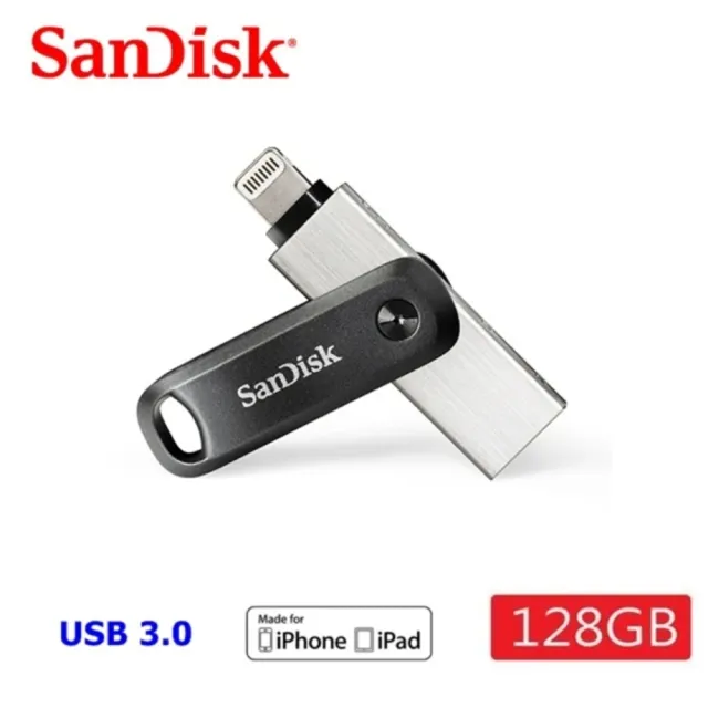 【SanDisk 晟碟】128GB 全新版 iXpand  Drive Go 雙用隨身碟(原廠2年保固  iPhone / iPad 適用)