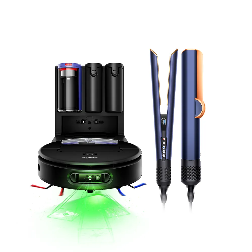 【dyson 戴森】RB05 Spot+Scrub Ai 掃拖機器人 + HT01 二合一吹風直髮器(普魯士藍色) (超值組)