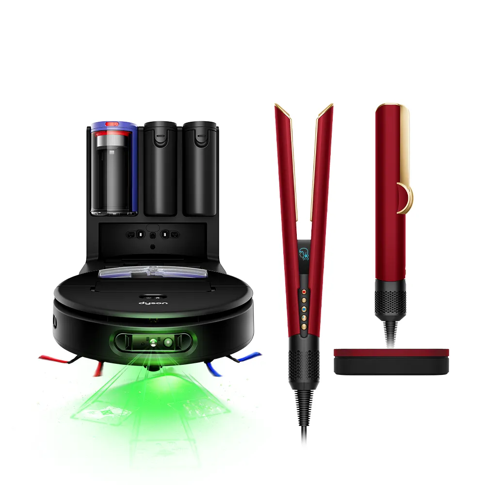 【dyson 戴森】RB05 Spot+Scrub Ai 掃拖機器人 + HT01 二合一吹風直髮器 (絲絨紅禮盒版) (超值組)