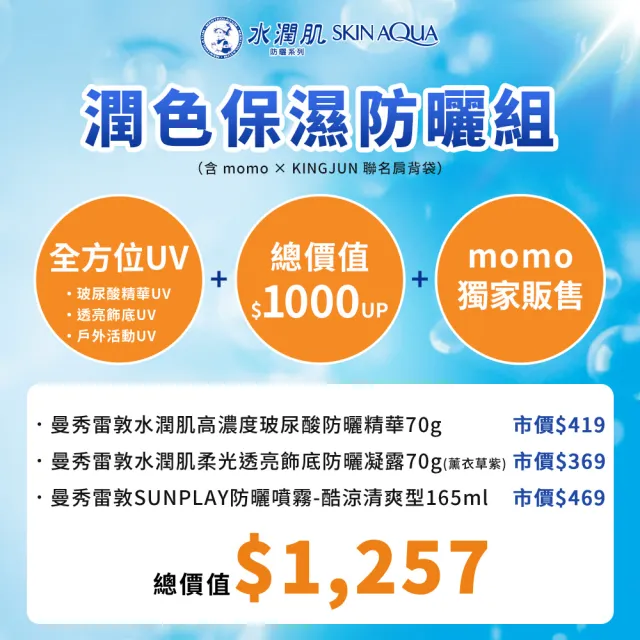 【曼秀雷敦】夏日防曬聯名組(momo X KINGJUN美妝聯名袋)