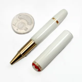 【MONTBLANC 萬寶龍】傳承系列紅與黑「迷你」特別版象牙白鋼珠筆(128122)