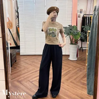 【my stere 我的時尚秘境】彈力親膚！花瓶短版修身T恤 兩色 彈性T 短版T 棉T 涼感T恤