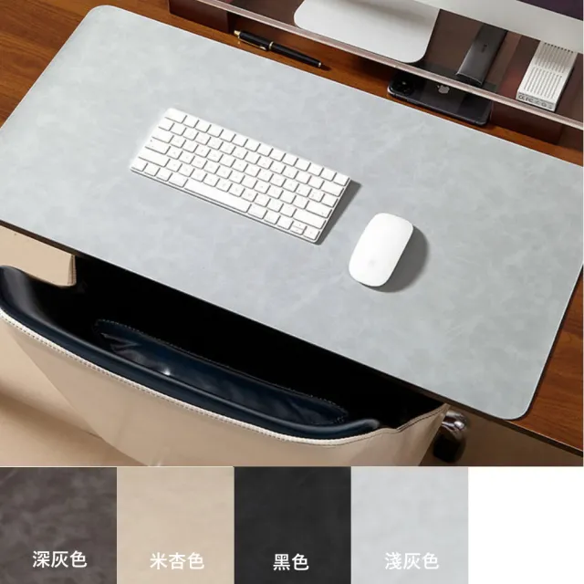 【MGSHOP】馬紋皮革 滑鼠墊/辦公桌墊/電腦桌墊(80x40cm 馬紋皮革)