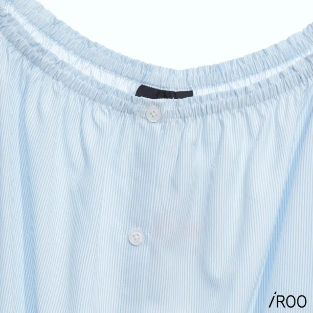 【iROO】法式露肩澎袖洋裝